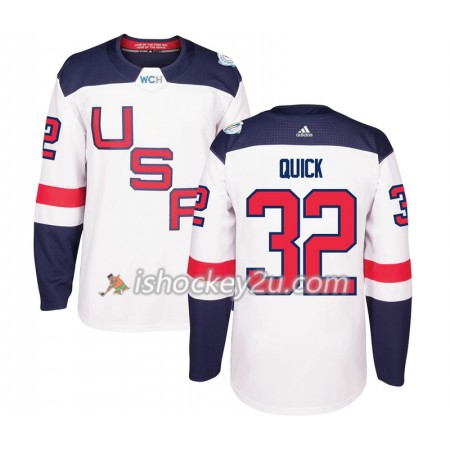 USA Team Trøje Jonathan Quick 32 2016 World Cup Hvid Premier
